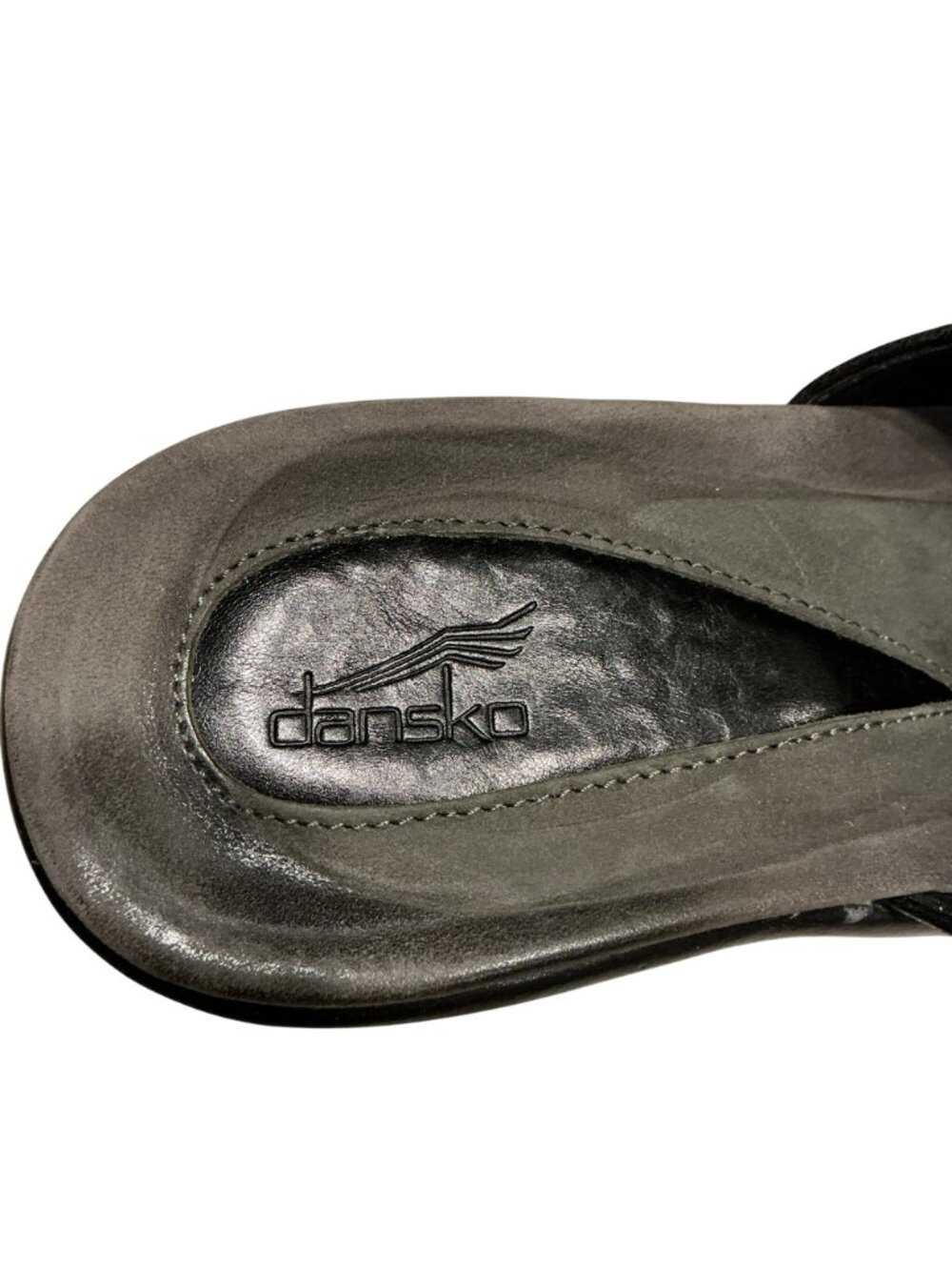 Dansko Two Strap Leather Slide-On Wedge Sandals Womens 7.5-8 Black - Picture 9 of 10